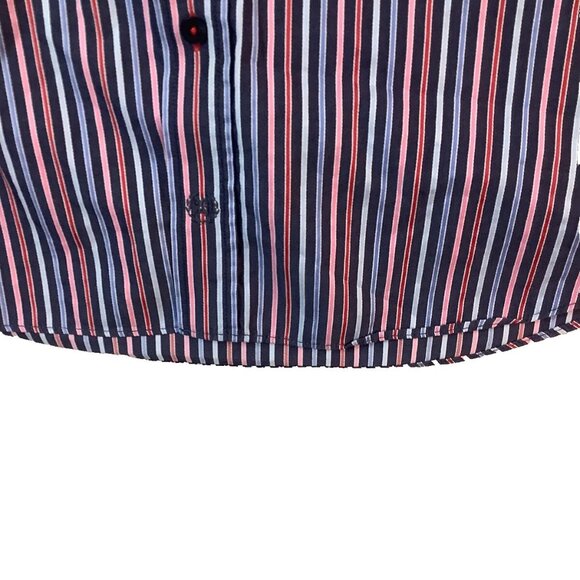 Bugatchi Uomo Button Up Striped Shirt Regular Fit Mens Size XL 100% Cotton - Picture 5 of 12